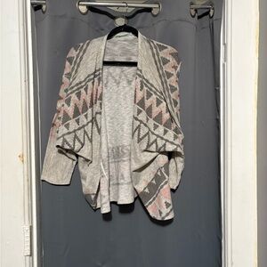 Maurices Women's Cardigan - Gray and Pink Geometric